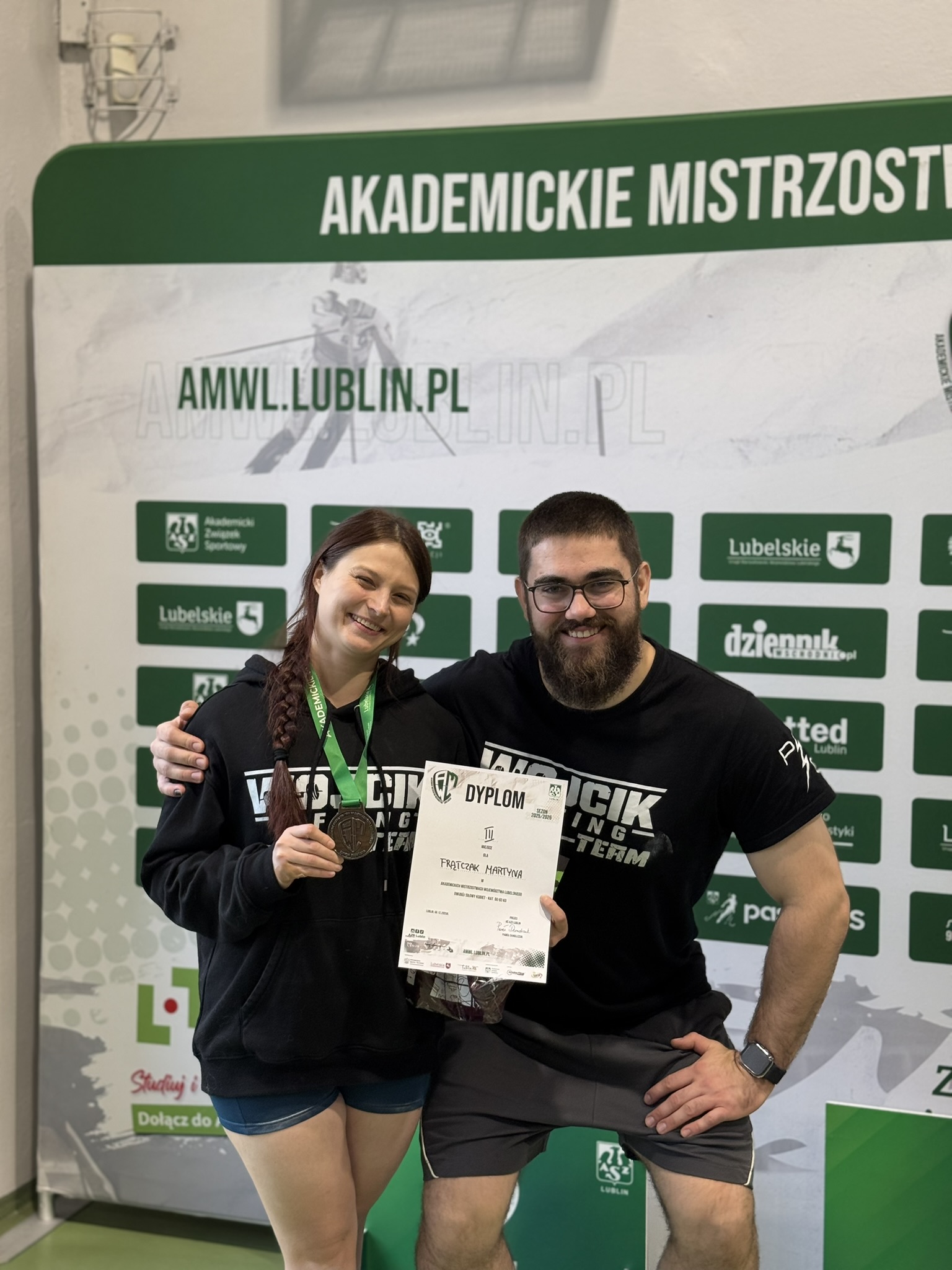 Jakub Sołoducha z podopieczną Martyną na Akademickich Mistrzostwach w Lublinie